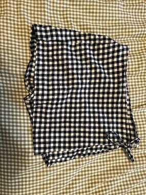 Navy and White Gingham Wrap Skort